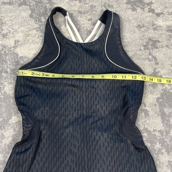 Ivy Park Beyoncé Mesh Panel One Piece Bodysuit Swimsuit Black Athletic Sz S - Picture 14 of 15